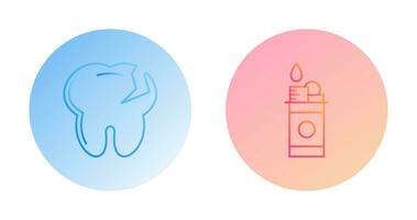 Tooth and Lighter Icon vector