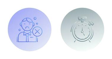 rechazado y alarma reloj icono vector