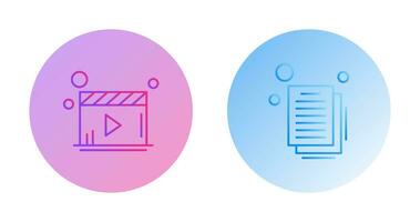 Video Player and Document Icon vector