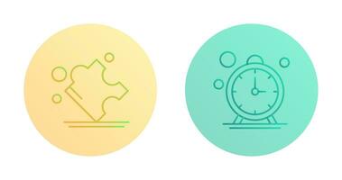 Puzzle and Stop Watch Icon vector