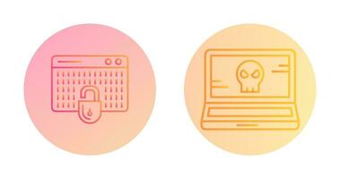 Hacking and Laptop Icon vector