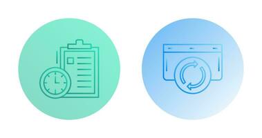 Time Management and Refresh Icon vector
