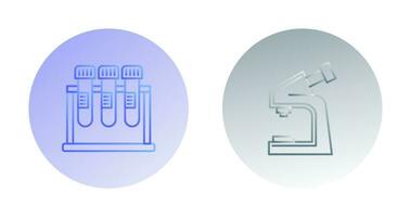Test Tube and Microscope Icon vector