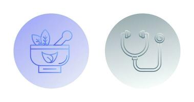 Ayurvedic and Stethoscope Icon vector