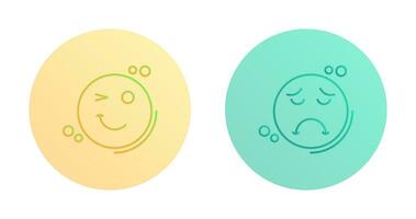 Wink and Sad Icon vector