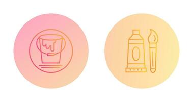 paint bucket and oil paint Icon vector