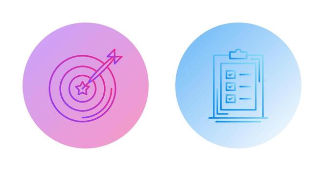 Dart and Checklist Icon vector