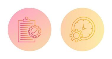 Check List and Time Setting Icon vector