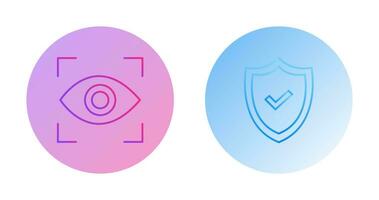 ojo escanear y seguridad icono vector