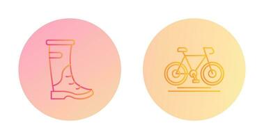 Rain Boots and Cycling Icon vector