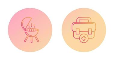 Bbq and First Aid Icon vector