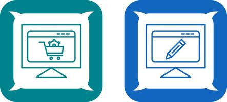 e commerce setting and edit webpage Icon vector