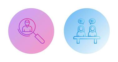 Magnifier and Meeting  Icon vector