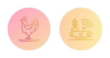 Poultry and Conveyor Icon vector