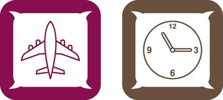 Aeroplane and time  Icon vector