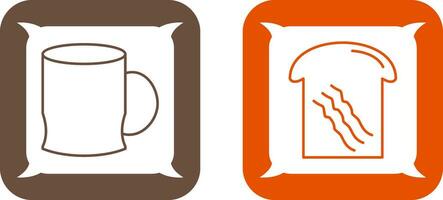 toast and coffee cup  Icon vector