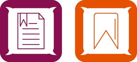 bookmarked document and Bookmark Icon vector