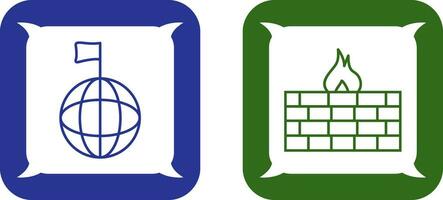 global signal and firewall Icon vector