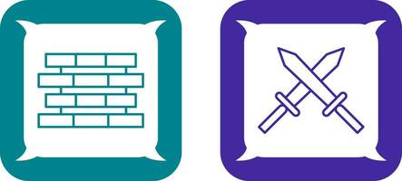 Bricks and Sword Icon vector