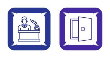 magistrado y puerta icono vector
