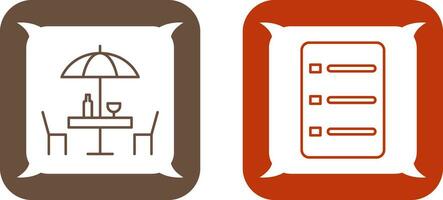 cafe table and menu Icon vector