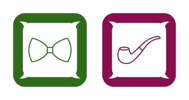 Bow Tie and Smoking pipe Icon vector