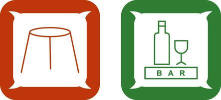 stool and bar sign Icon vector