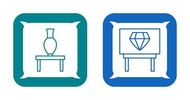 Vase Exhibit and Diamond Exhibit Icon vector