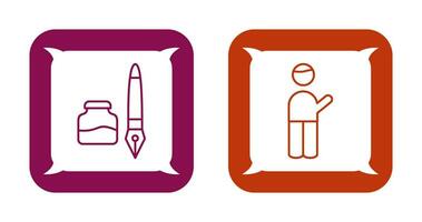 Ink and Pen and Museum Guide Icon vector