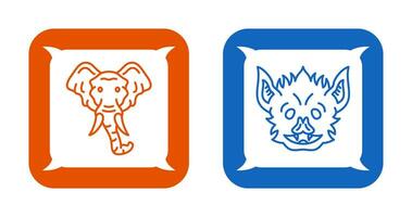 Eleplant and Bat Icon vector