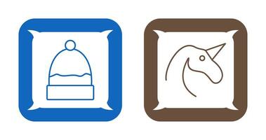 Warm Cap and Unicorn Icon vector
