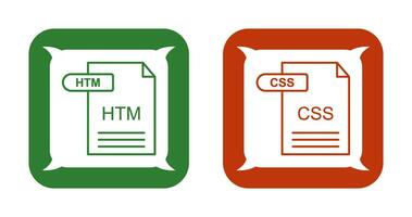 HTM and CSS Icon vector