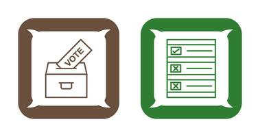 Casting Vote and Ballot Paper Icon vector