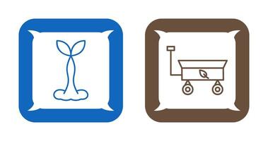 Tree and Garden Cart Icon vector