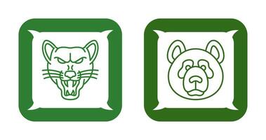 Wolf and Panda Icon vector