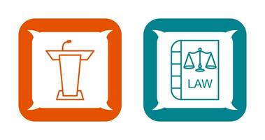 Podium and Law Icon vector