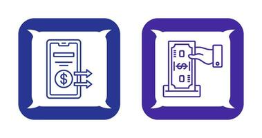 depositar y transferir icono vector