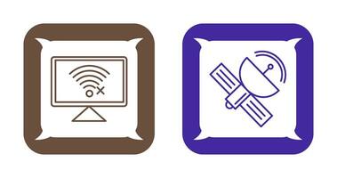 Disconnected Network and Satellite Icon vector