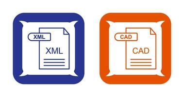 XML and CAD Icon vector