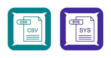 CSV and SYS Icon vector