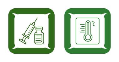 Syringe and Thermoimeter Icon vector