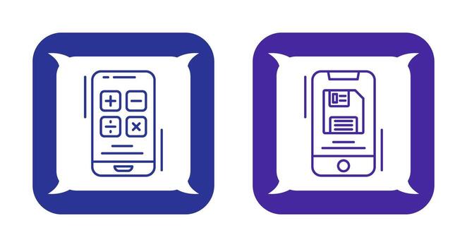 Calculator and Backup file Icon vector