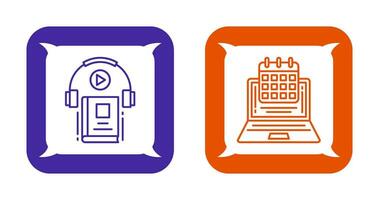 Timetable and Audio Book Icon vector