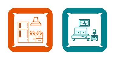 Kitchen and Bedroom Icon vector