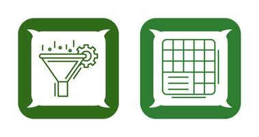 Filtering and Table Data Icon vector