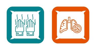Smelly Hands and Lung Cancer Icon vector