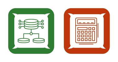 estructurado datos y calculadora icono vector