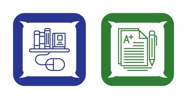 Digital Library and Essay Icon vector