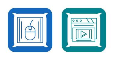 Mouse and Video Player Icon vector