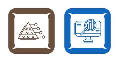 Pyramid Graph and Search Icon vector